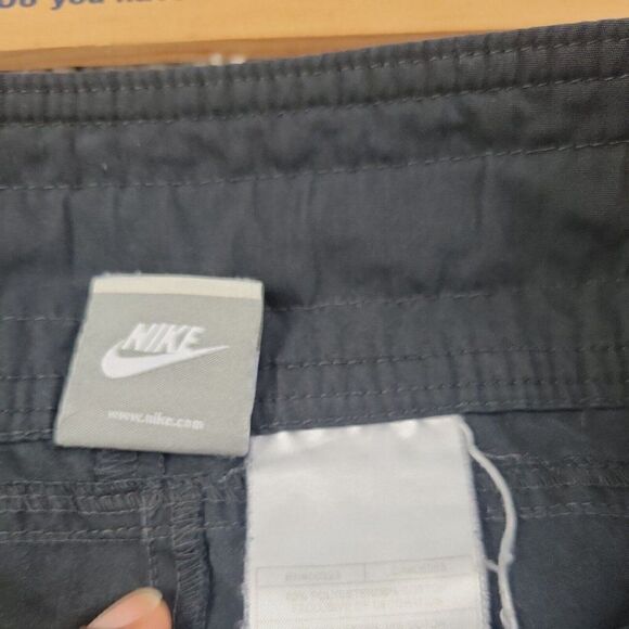 Nike CapriPants Womens Small Black Swoosh Casual Ladies Drawstring FADE - Picture 3 of 8